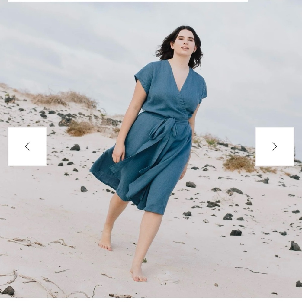 EUC Aqua green linen dress size S/M